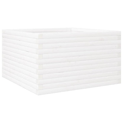 Fioriera da Giardino Bianca 80x80x46 cm Legno Massello di Pino - homemem39