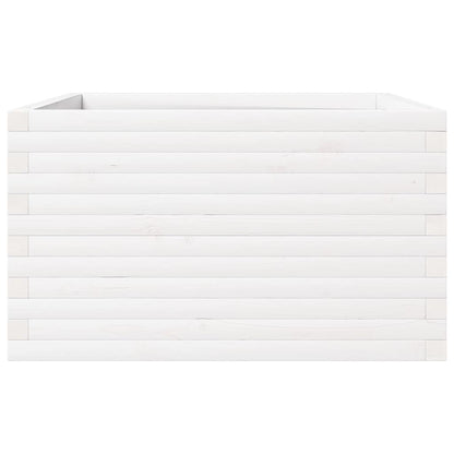Fioriera da Giardino Bianca 80x80x46 cm Legno Massello di Pino | homemem39