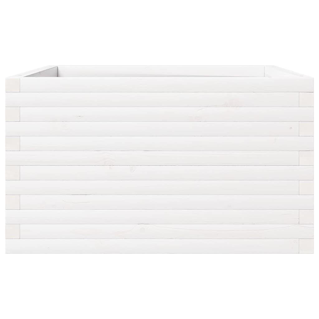 Fioriera da Giardino Bianca 80x80x46 cm Legno Massello di Pino - homemem39