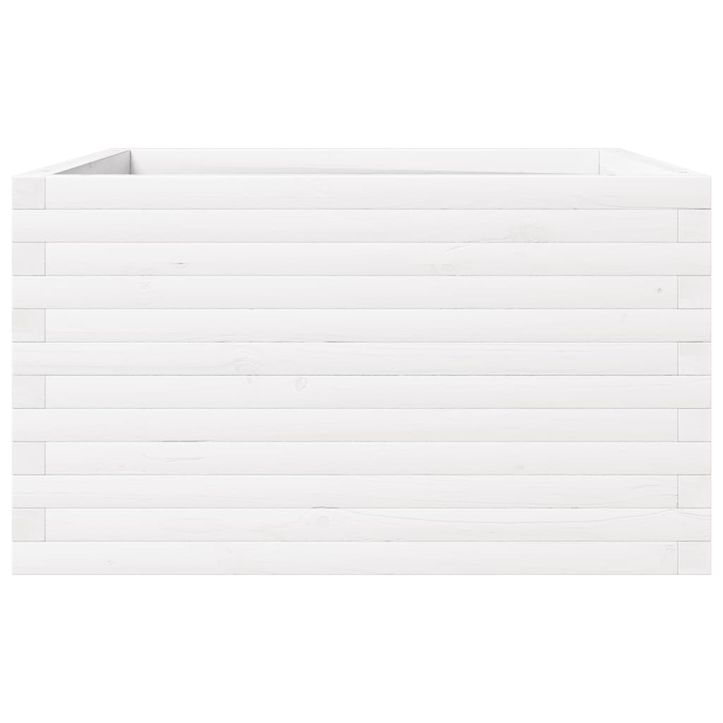 Fioriera da Giardino Bianca 80x80x46 cm Legno Massello di Pino | homemem39