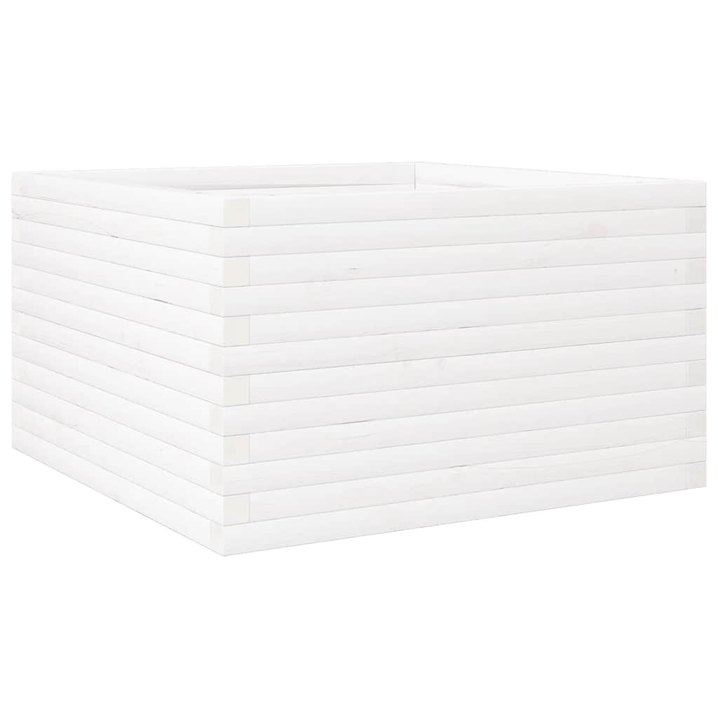 Fioriera da Giardino Bianca 80x80x46 cm Legno Massello di Pino | homemem39