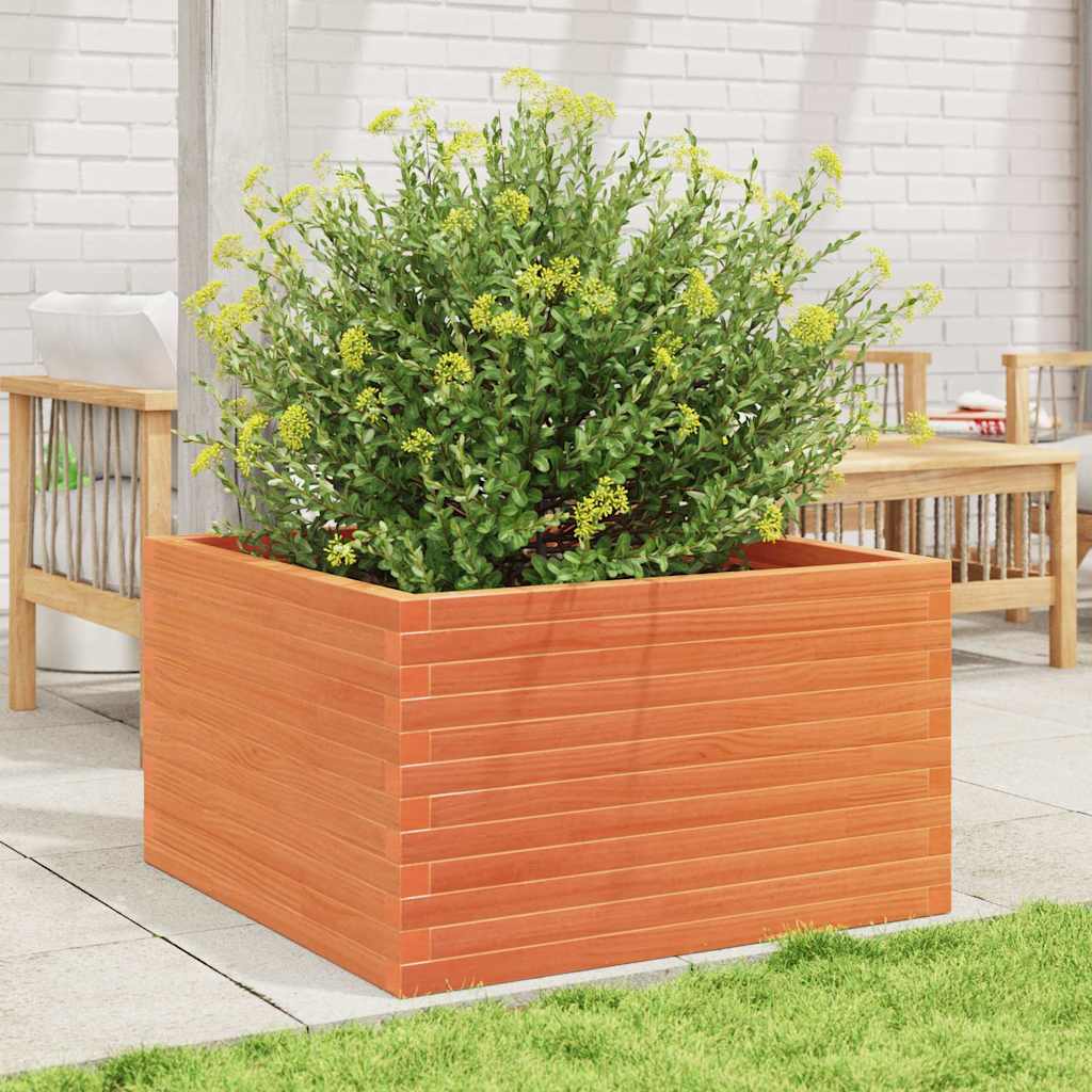 Fioriera Giardino Marrone Cera 80x80x46 cm Legno Massello Pino | homemem39