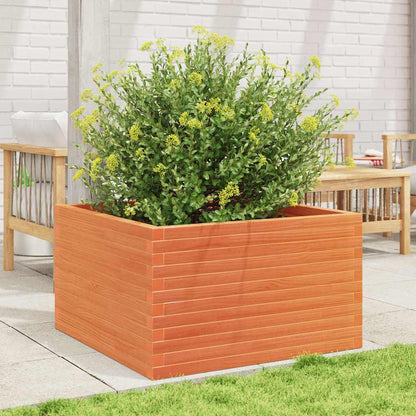 Fioriera Giardino Marrone Cera 80x80x46 cm Legno Massello Pino | homemem39