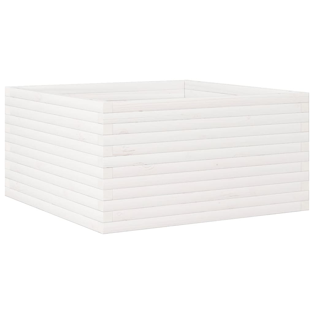 Fioriera da Giardino Bianca 90x90x46 cm Legno Massello di Pino | homemem39