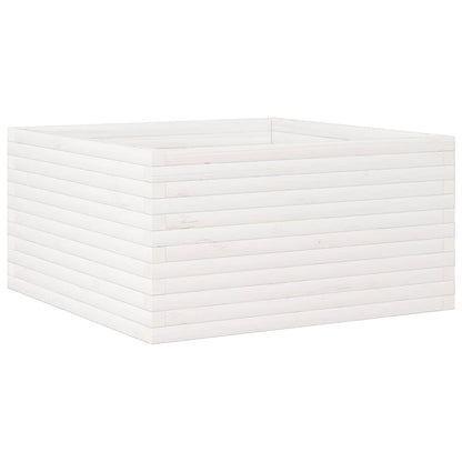 Fioriera da Giardino Bianca 90x90x46 cm Legno Massello di Pino | homemem39