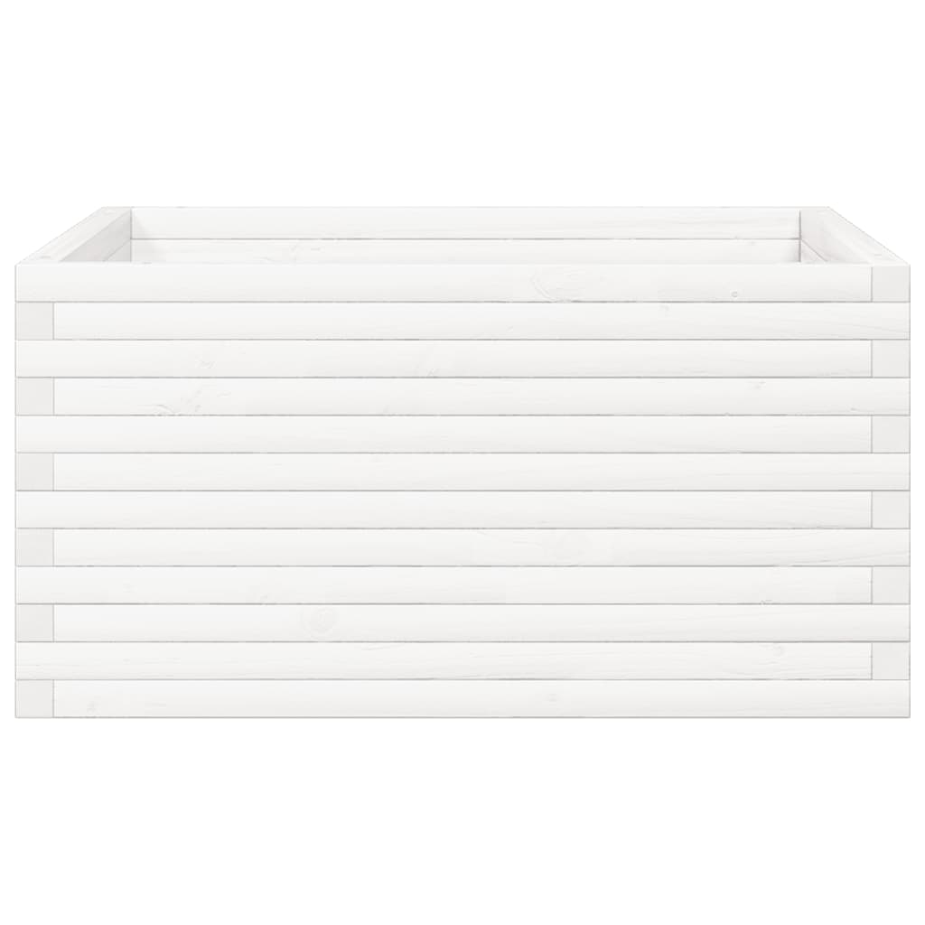 Fioriera da Giardino Bianca 90x90x46 cm Legno Massello di Pino | homemem39