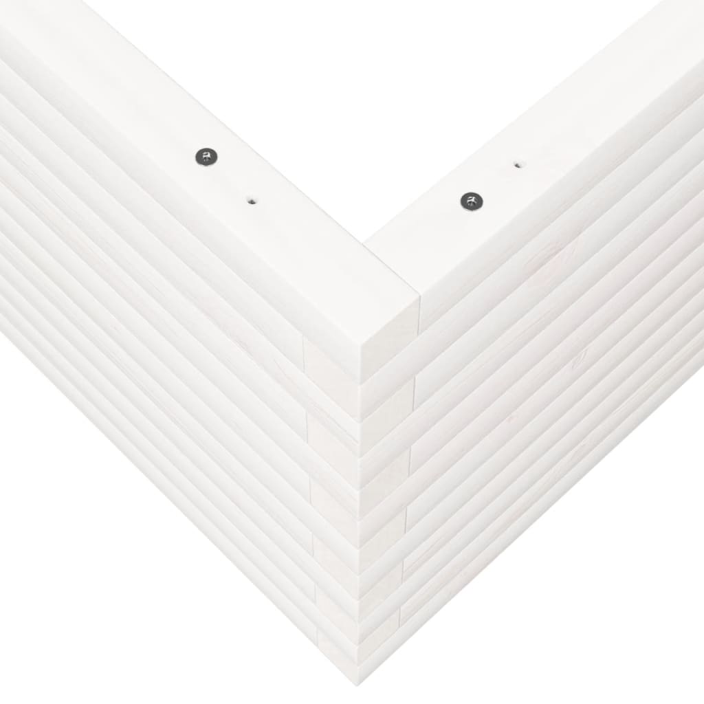 Fioriera da Giardino Bianca 90x90x46 cm Legno Massello di Pino | homemem39