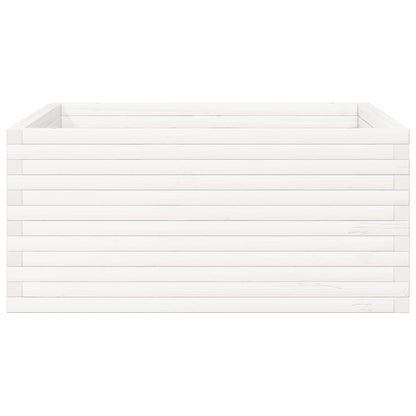 Fioriera da Giardino Bianca 100x100x46cm Legno Massello di Pino - homemem39