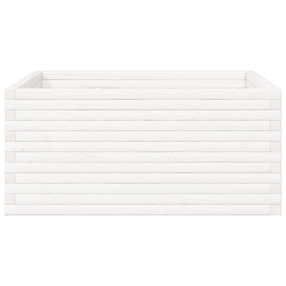 Fioriera da Giardino Bianca 100x100x46cm Legno Massello di Pino - homemem39