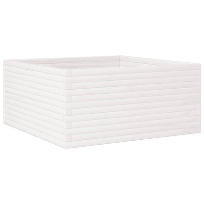 Fioriera da Giardino Bianca 100x100x46cm Legno Massello di Pino - homemem39