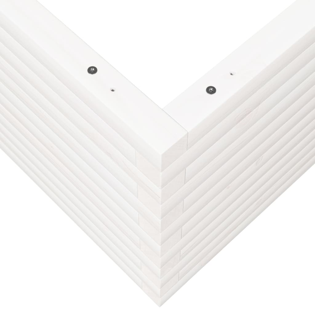 Fioriera da Giardino Bianca 100x100x46cm Legno Massello di Pino - homemem39