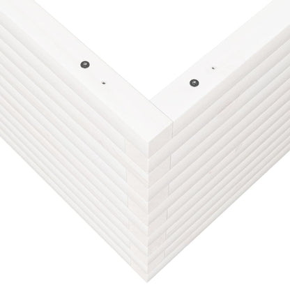 Fioriera da Giardino Bianca 100x100x46cm Legno Massello di Pino - homemem39