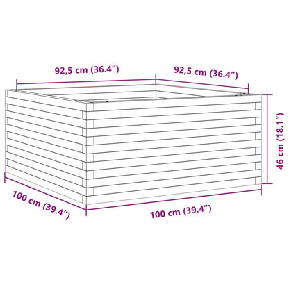 Fioriera Giardino 100x100x46 cm Legno Massello Pino | homemem39