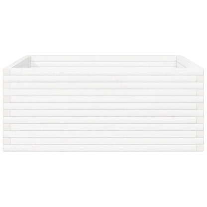 Fioriera da Giardino Bianca 110x110x46cm Legno Massello di Pino - homemem39