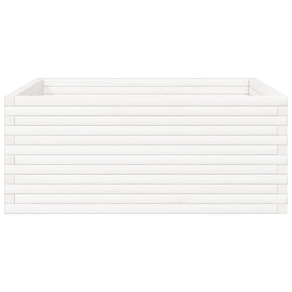 Fioriera da Giardino Bianca 110x110x46cm Legno Massello di Pino | homemem39
