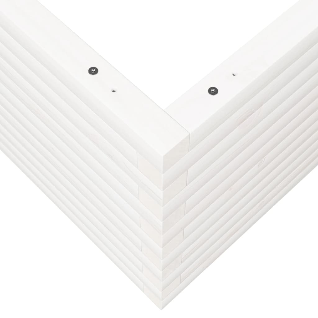 Fioriera da Giardino Bianca 110x110x46cm Legno Massello di Pino | homemem39