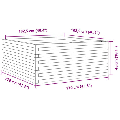 Fioriera da Giardino Bianca 110x110x46cm Legno Massello di Pino | homemem39