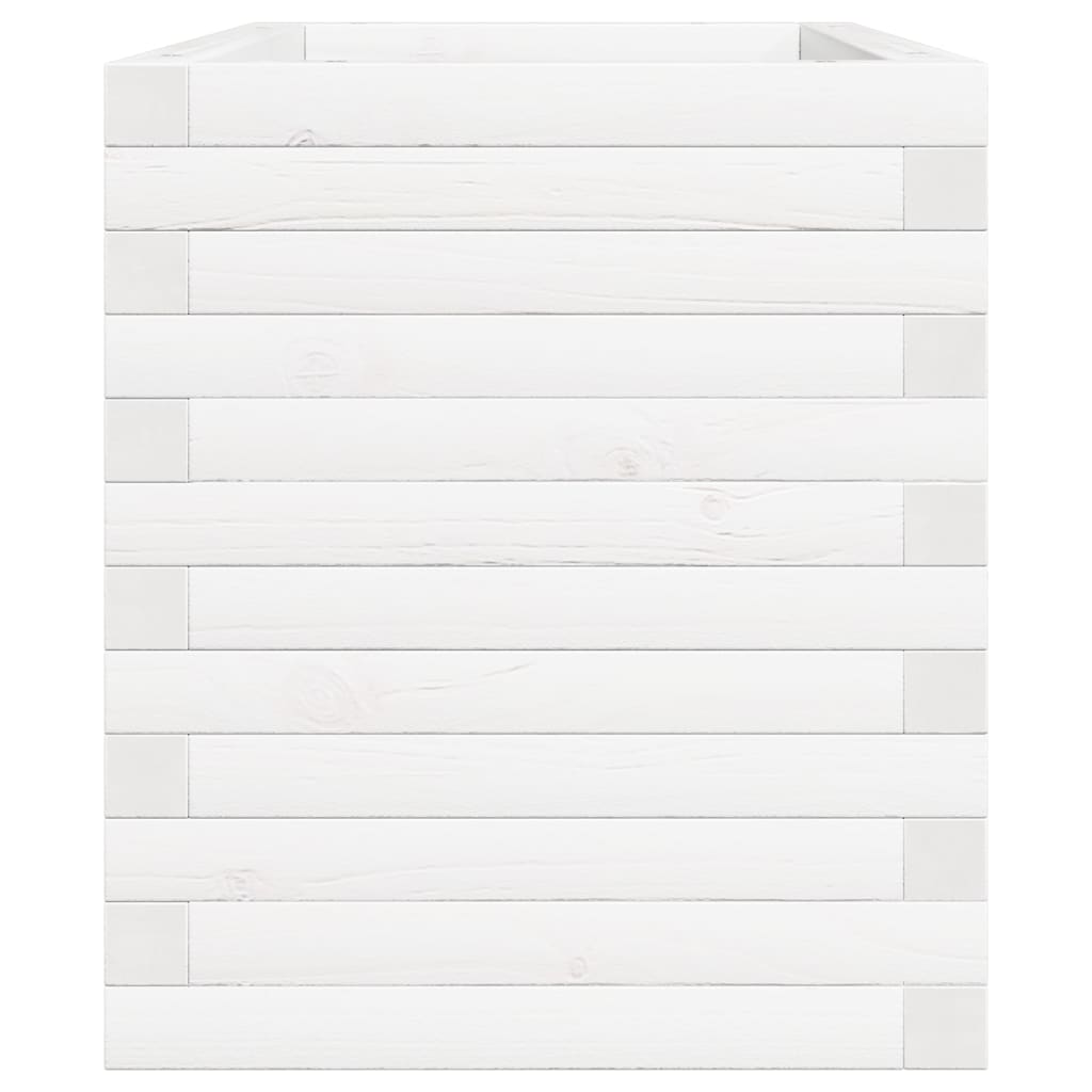 Fioriera da Giardino Bianca 70x40x46 cm Legno Massello di Pino - homemem39