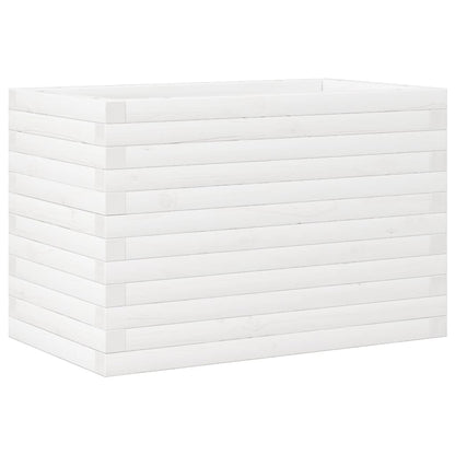 Fioriera da Giardino Bianca 70x40x46 cm Legno Massello di Pino - homemem39