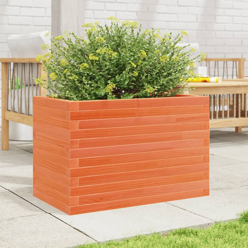 Fioriera Giardino Marrone Cera 70x40x46 cm Legno Massello Pino | homemem39