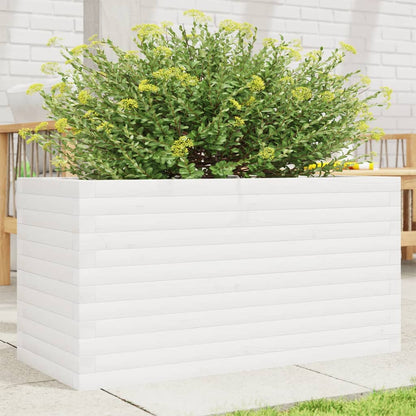 Fioriera da Giardino Bianca 90x40x46 cm Legno Massello di Pino - homemem39