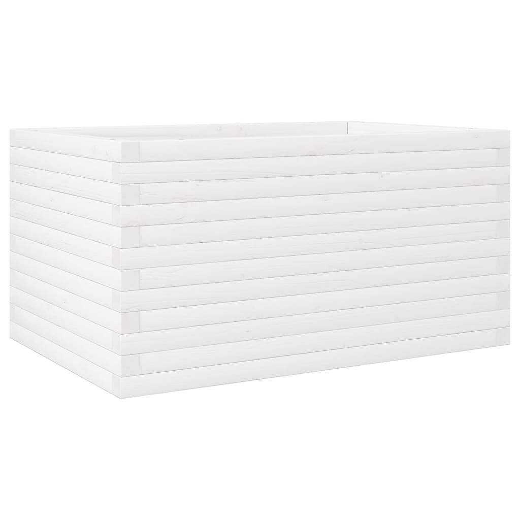 Fioriera da Giardino Bianca 90x60x46 cm Legno Massello di Pino | homemem39
