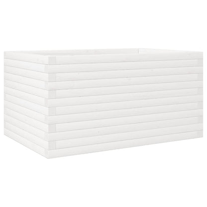 Fioriera da Giardino Bianca 90x60x46 cm Legno Massello di Pino | homemem39
