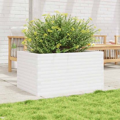 Fioriera da Giardino Bianca 90x60x46 cm Legno Massello di Pino | homemem39