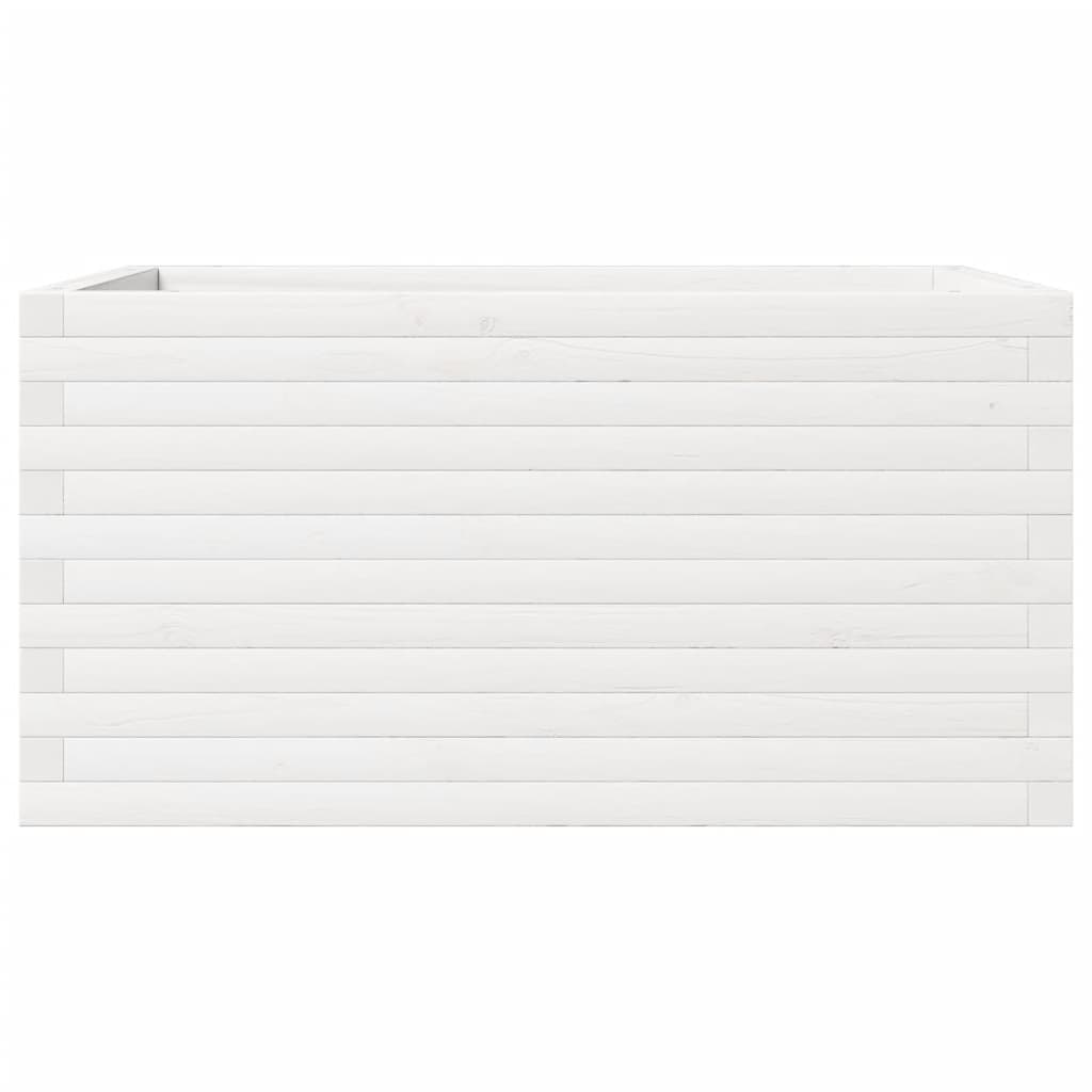Fioriera da Giardino Bianca 90x60x46 cm Legno Massello di Pino | homemem39