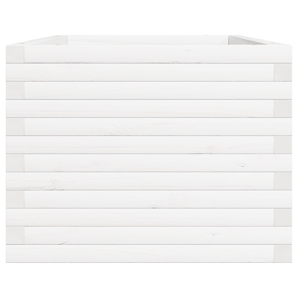 Fioriera da Giardino Bianca 90x60x46 cm Legno Massello di Pino - homemem39