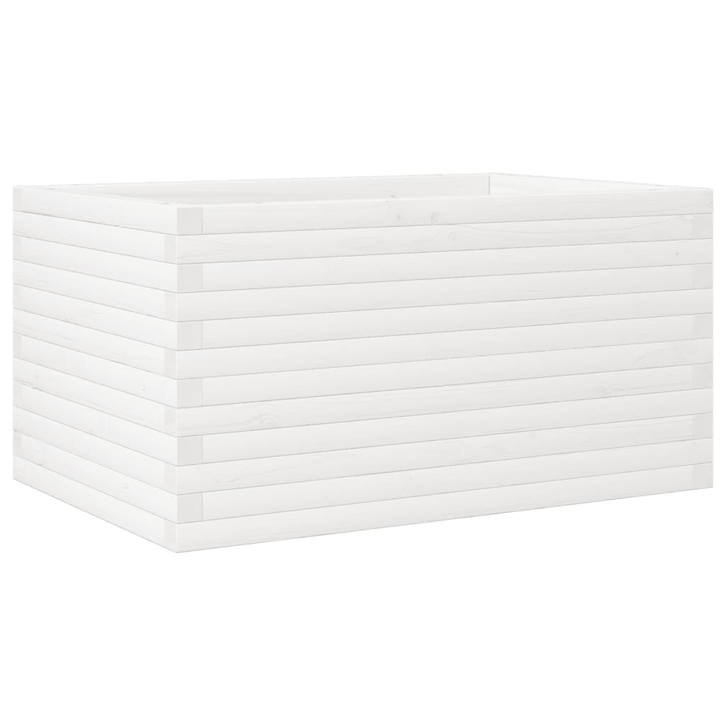 Fioriera da Giardino Bianca 90x60x46 cm Legno Massello di Pino | homemem39