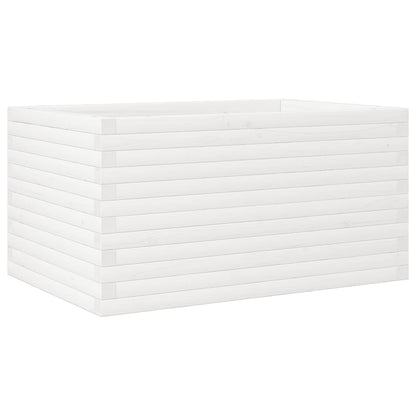 Fioriera da Giardino Bianca 90x60x46 cm Legno Massello di Pino | homemem39