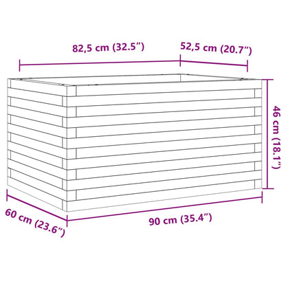 Fioriera da Giardino Bianca 90x60x46 cm Legno Massello di Pino | homemem39