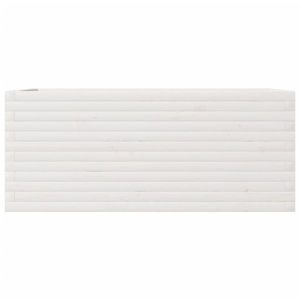 Fioriera da Giardino Bianca 110x60x46 cm Legno Massello di Pino - homemem39