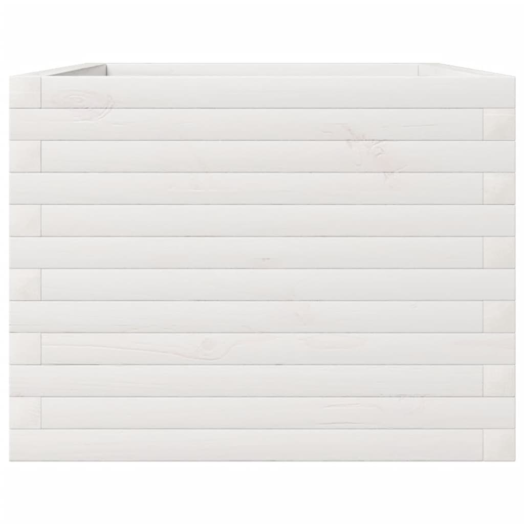 Fioriera da Giardino Bianca 110x60x46 cm Legno Massello di Pino | homemem39