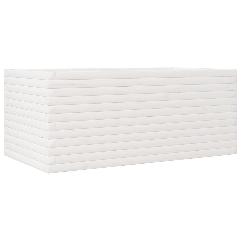 Fioriera da Giardino Bianca 110x60x46 cm Legno Massello di Pino | homemem39