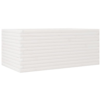Fioriera da Giardino Bianca 110x60x46 cm Legno Massello di Pino | homemem39