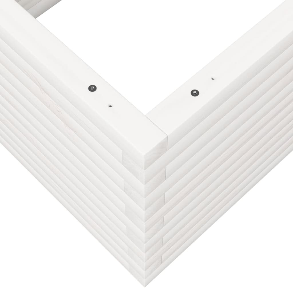 Fioriera da Giardino Bianca 110x60x46 cm Legno Massello di Pino | homemem39