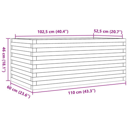 Fioriera da Giardino Bianca 110x60x46 cm Legno Massello di Pino | homemem39
