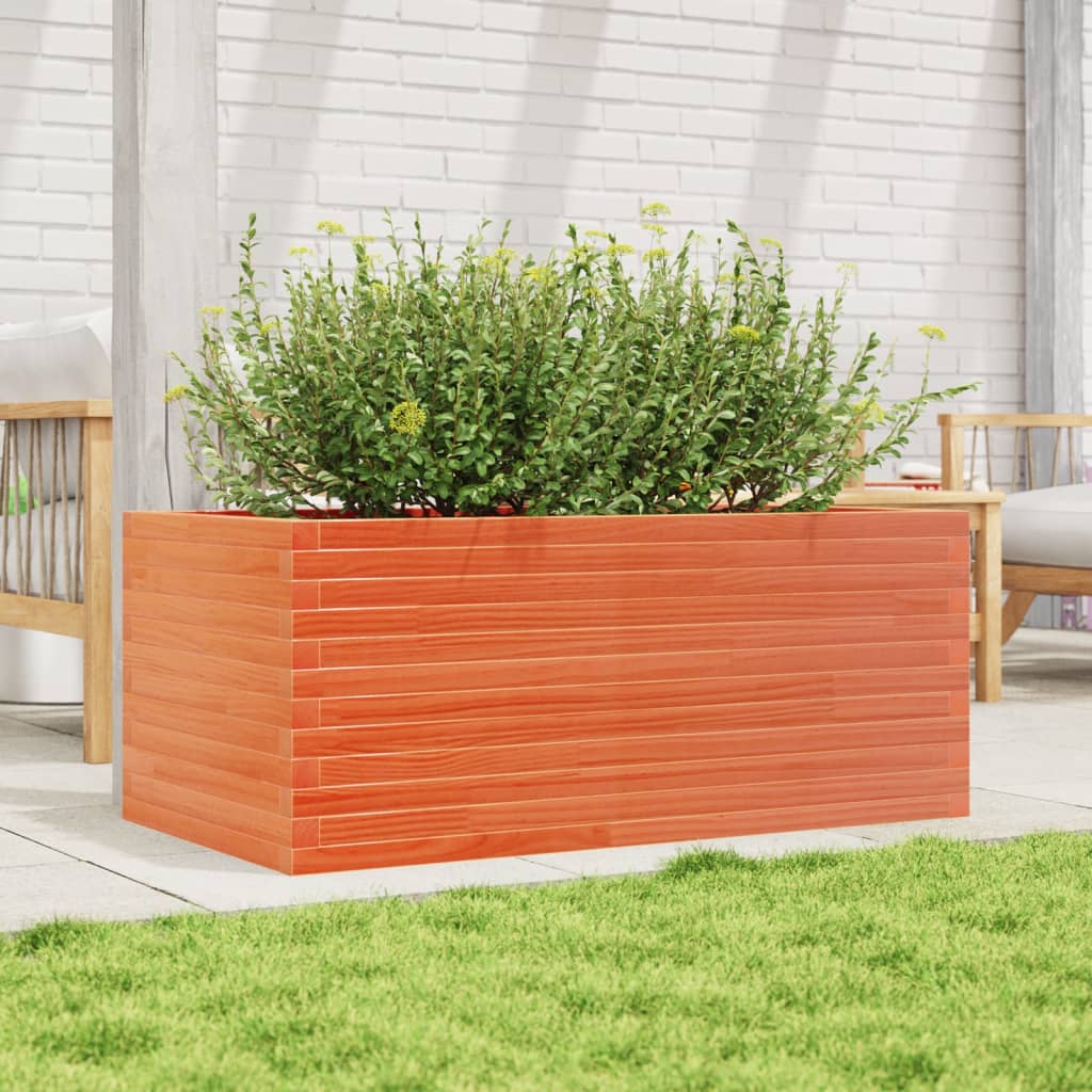 Fioriera Giardino Marrone Cera 110x60x46 cm Legno Massello Pino | homemem39