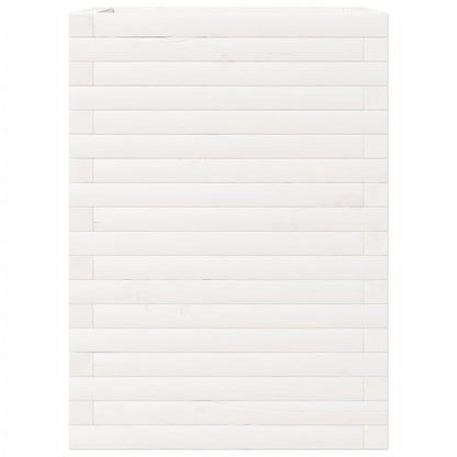 Fioriera da Giardino Bianca 50x50x68,5cm Legno Massello di Pino