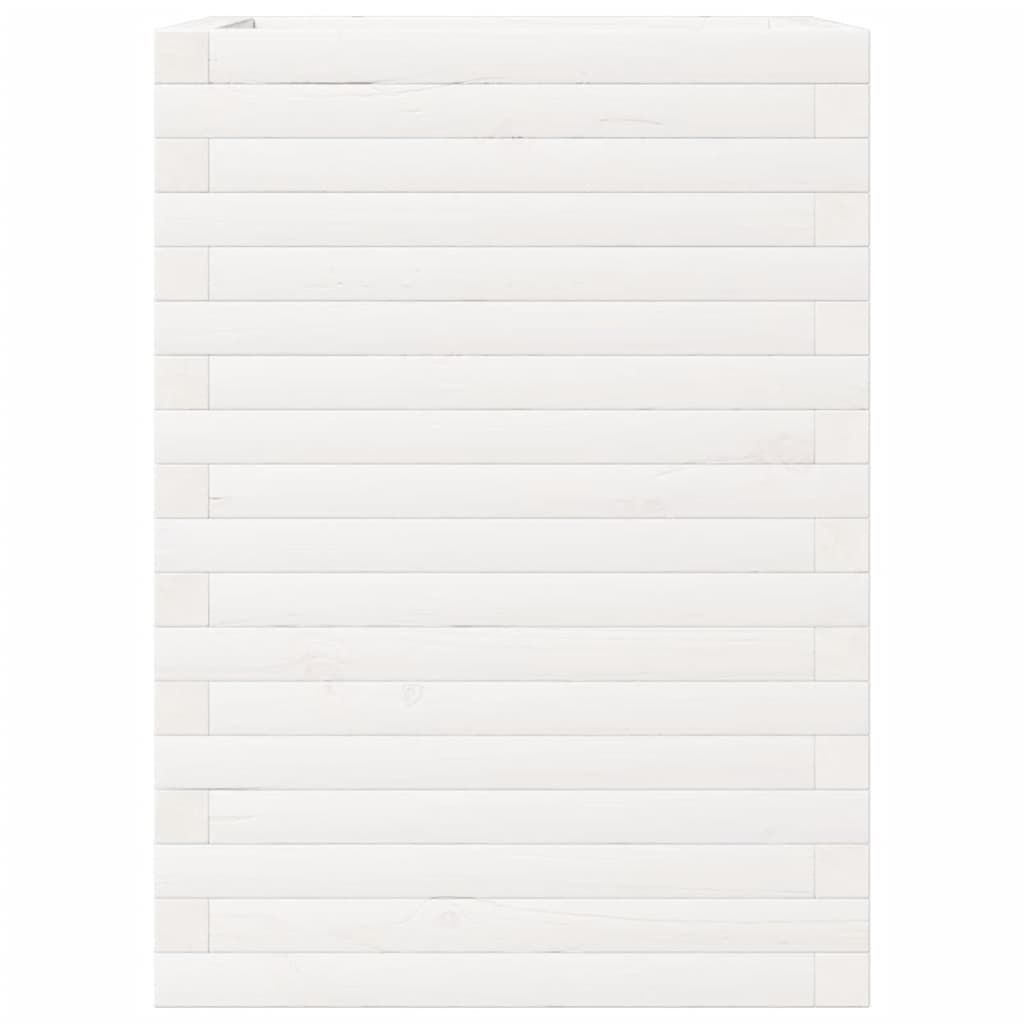 Fioriera da Giardino Bianca 50x50x68,5cm Legno Massello di Pino - homemem39