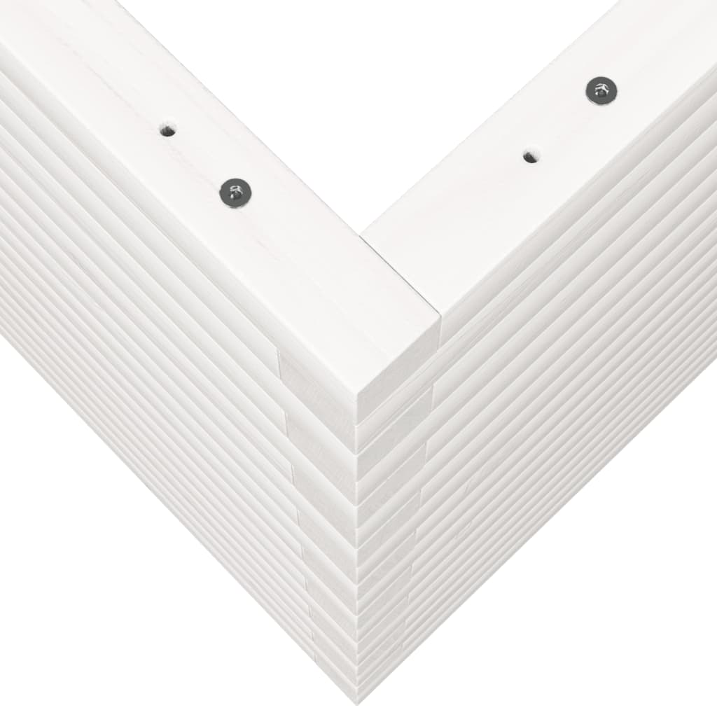 Fioriera da Giardino Bianca 50x50x68,5cm Legno Massello di Pino - homemem39