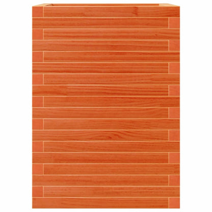 Fioriera Giardino Marrone Cera 50x50x68,5cm Legno Massello Pino
