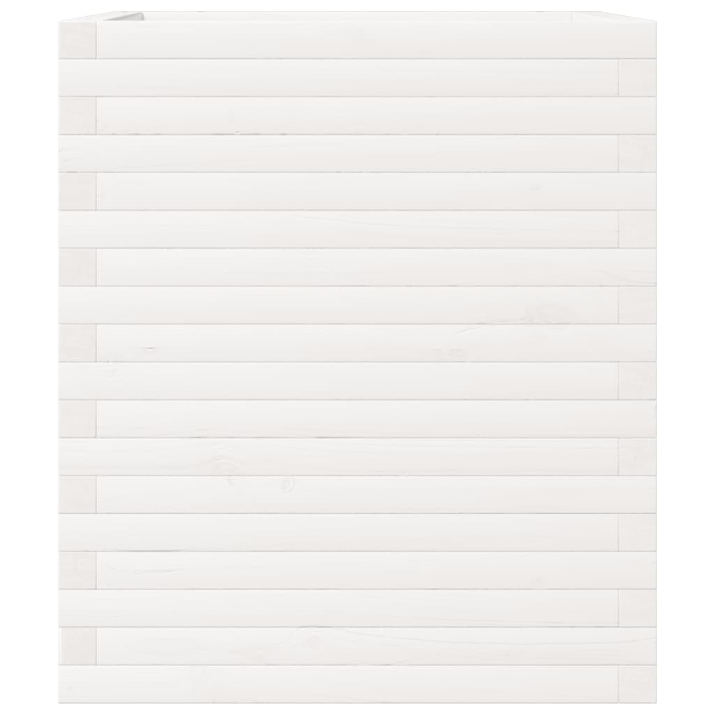 Fioriera da Giardino Bianca 60x60x68,5 m Legno Massello di Pino - homemem39