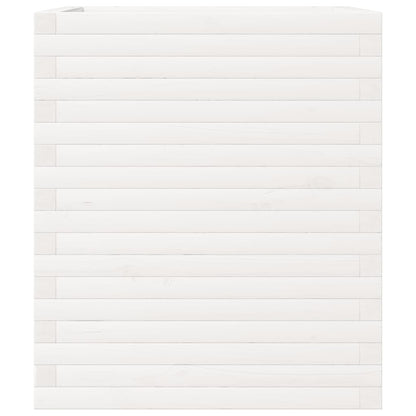 Fioriera da Giardino Bianca 60x60x68,5 m Legno Massello di Pino - homemem39