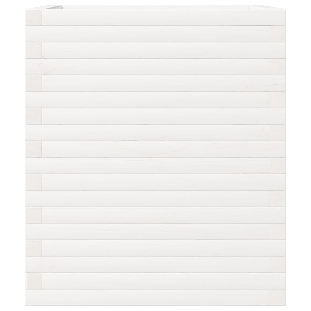 Fioriera da Giardino Bianca 60x60x68,5 m Legno Massello di Pino - homemem39