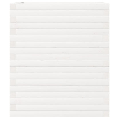 Fioriera da Giardino Bianca 60x60x68,5 m Legno Massello di Pino - homemem39