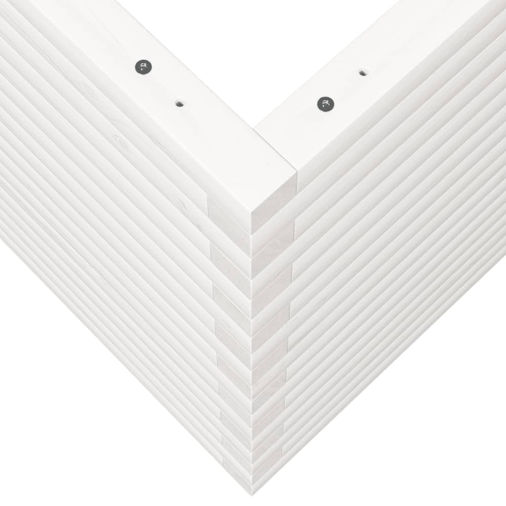 Fioriera da Giardino Bianca 60x60x68,5 m Legno Massello di Pino - homemem39