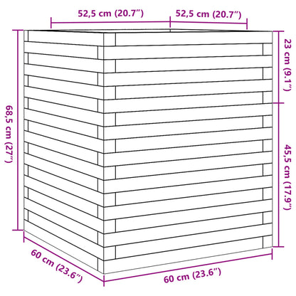 Fioriera da Giardino Bianca 60x60x68,5 m Legno Massello di Pino | homemem39